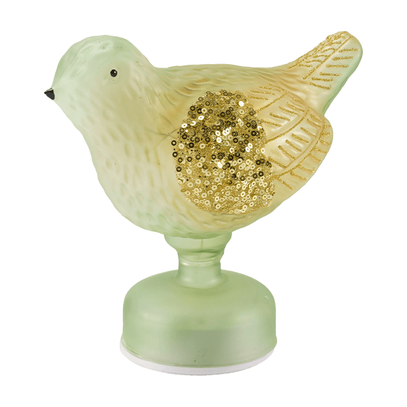 چراغ رومیزی پرنده تزئینی براق / پولک دوزی (دارای LED)