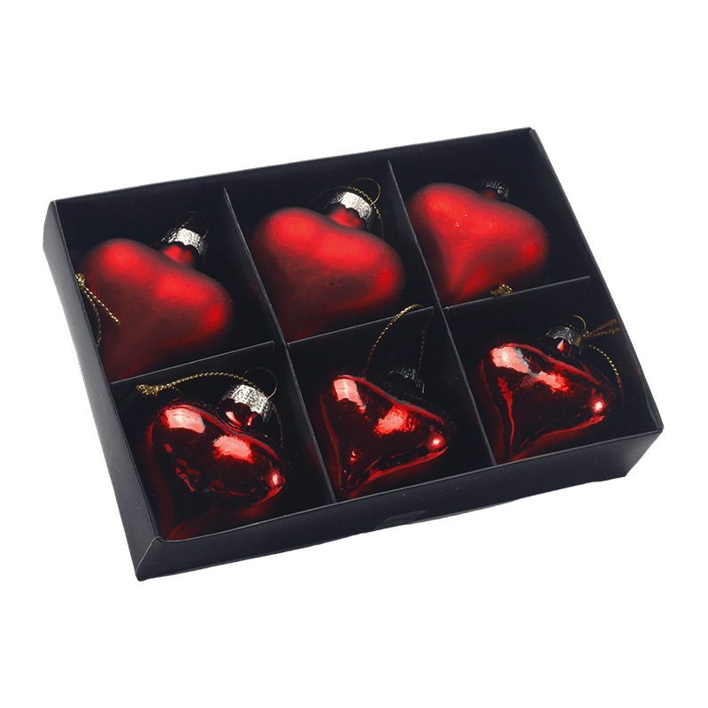 زیور کریسمس قلب شیشه ای دستی