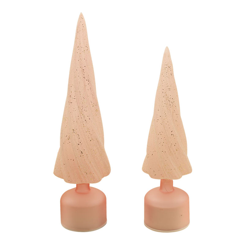 درخت کریسمس شیشه ای قابل چرخش جشن با لامپ های LED در اندازه های 10×33 سانتی متر و 10×38 سانتی متر