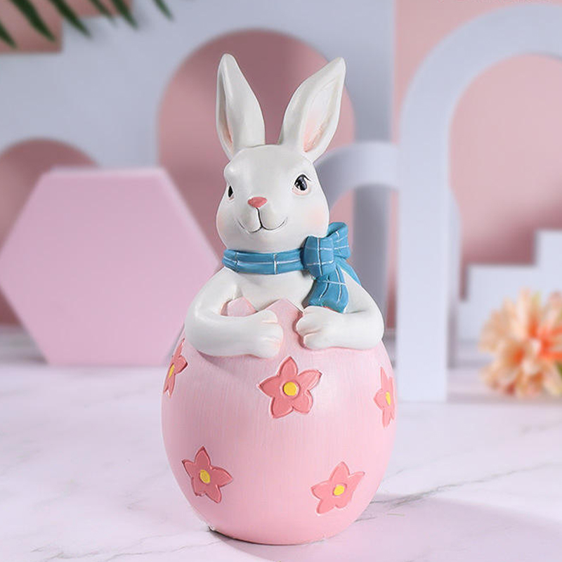 ست دکور مجسمه خرگوش عید پاک رزین 8*16 سانتی متر